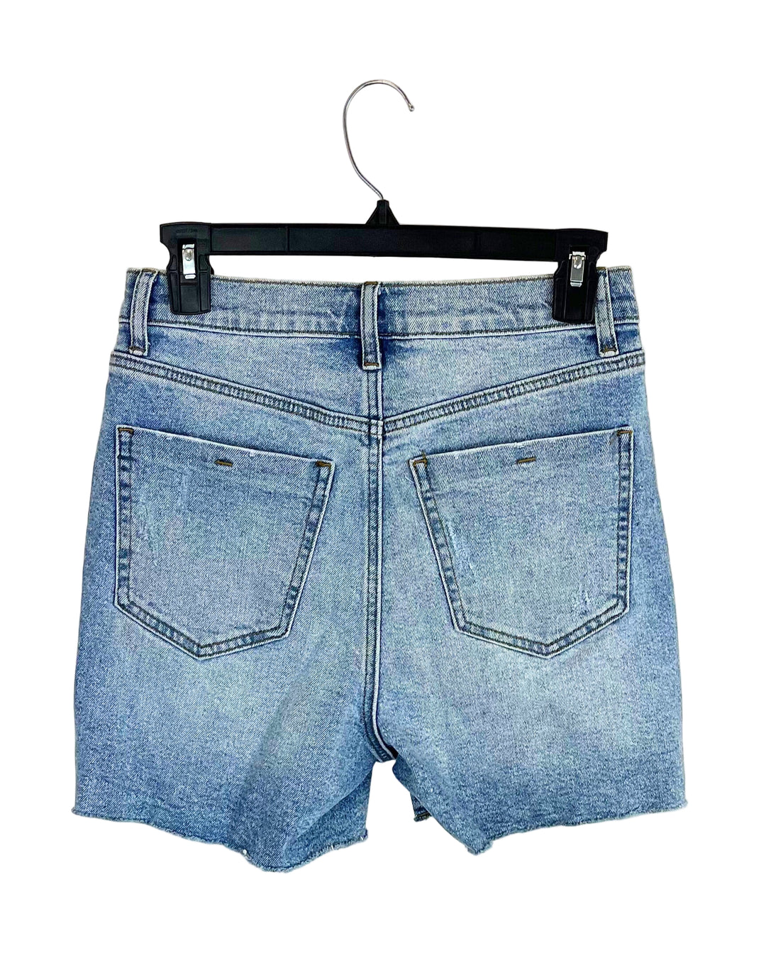 Distressed Medium Wash Denim Shorts - Size 0/2