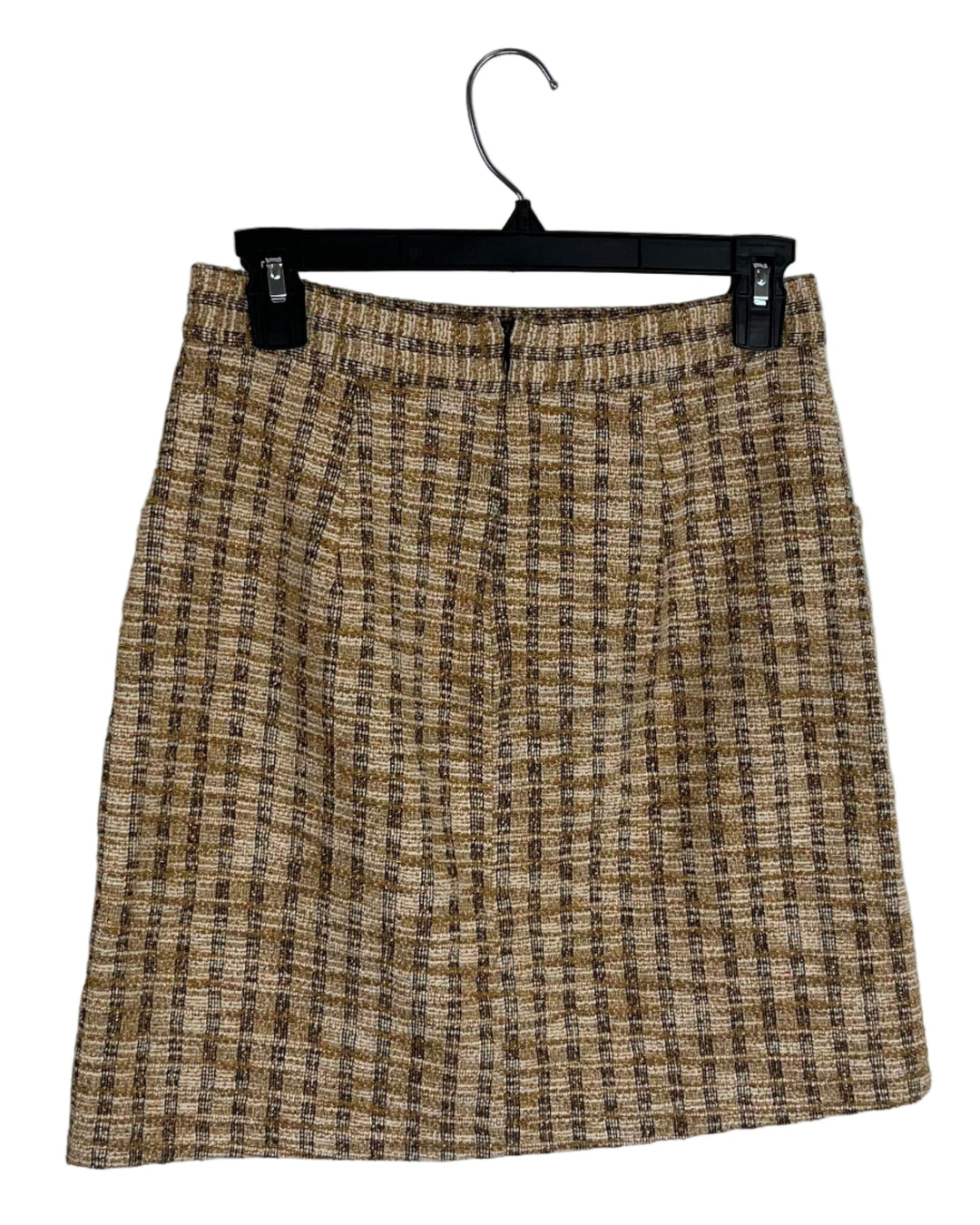 Orange and Brown Tweed Skirt - Size 2/4