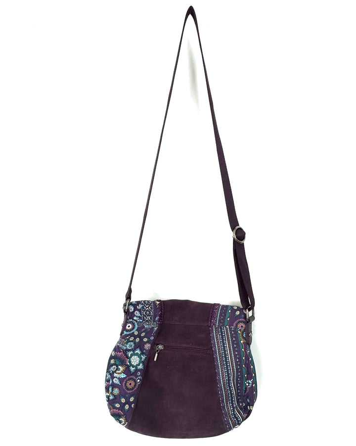 Plum Abstract Printed Foldover Crossbody Bag