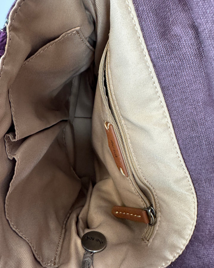 Plum Abstract Printed Foldover Crossbody Bag