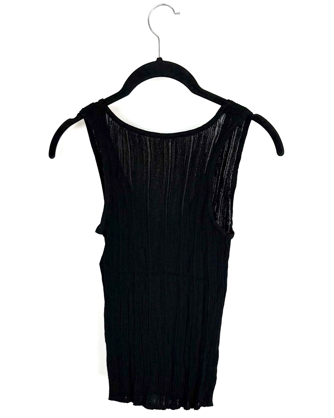 Black Ribbed Tank Top - Size 2/4