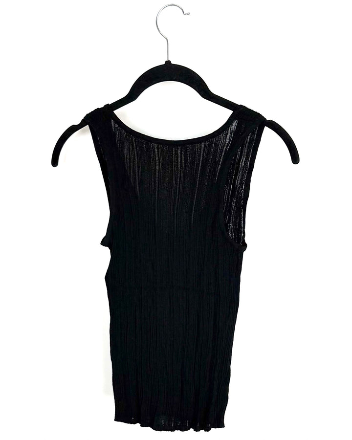 Black Ribbed Tank Top - Size 2/4