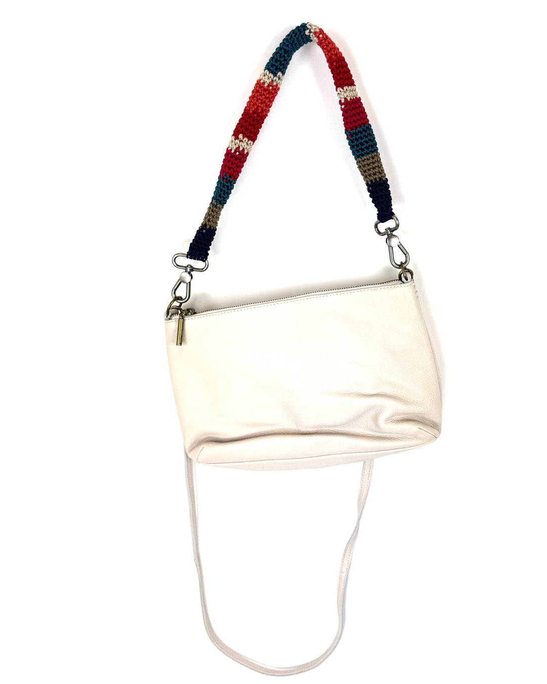 Cream and Multicolor Crochet Crossbody Bag