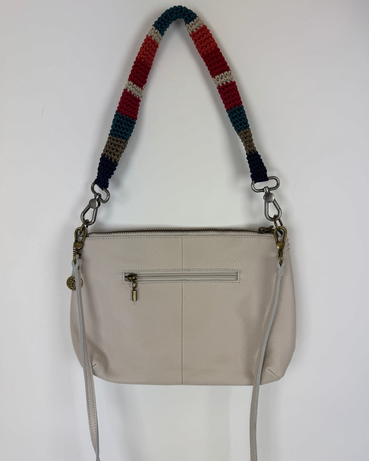 Cream and Multicolor Crochet Crossbody Bag