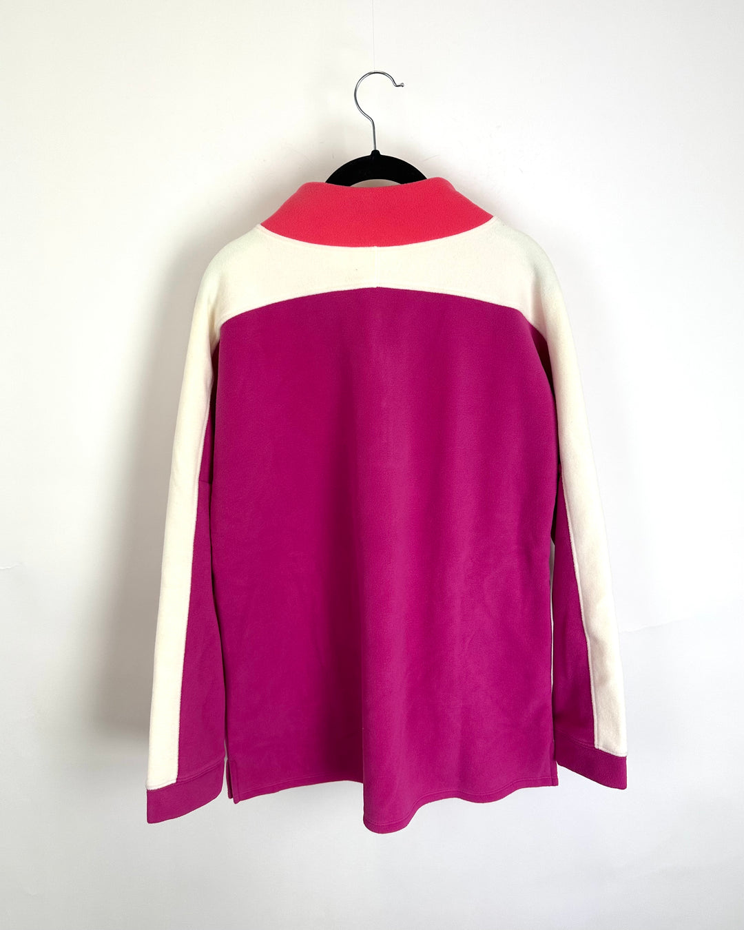 Pink and Purple Block Fleece Quarter Zip - Size 6/8