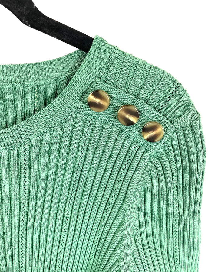 Green Ribbed Dress - Size 6