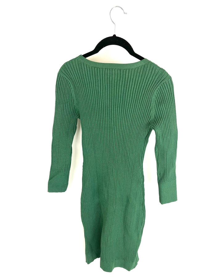 Green Ribbed Dress - Size 6