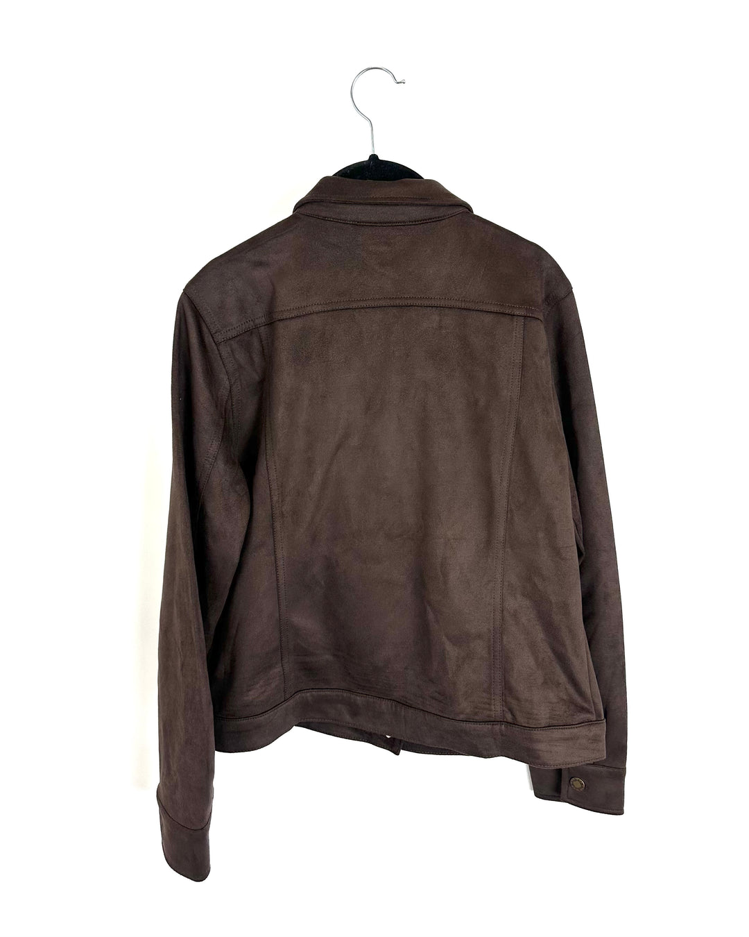 Chocolate Brown Faux Suede Jacket - Size 6/8