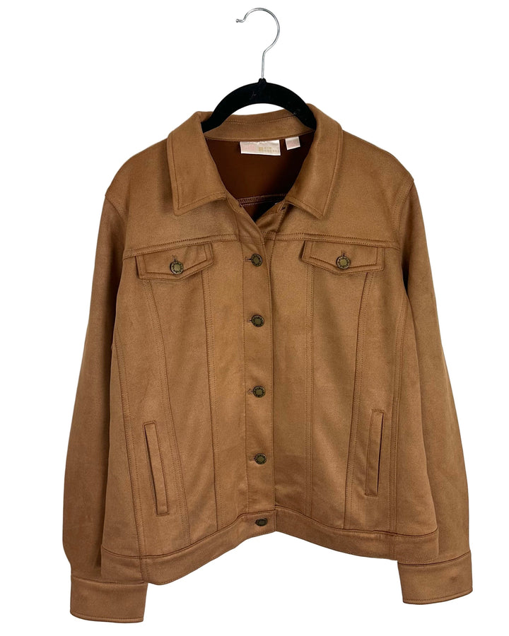 Tan Faux Suede Jacket - Size 6/8