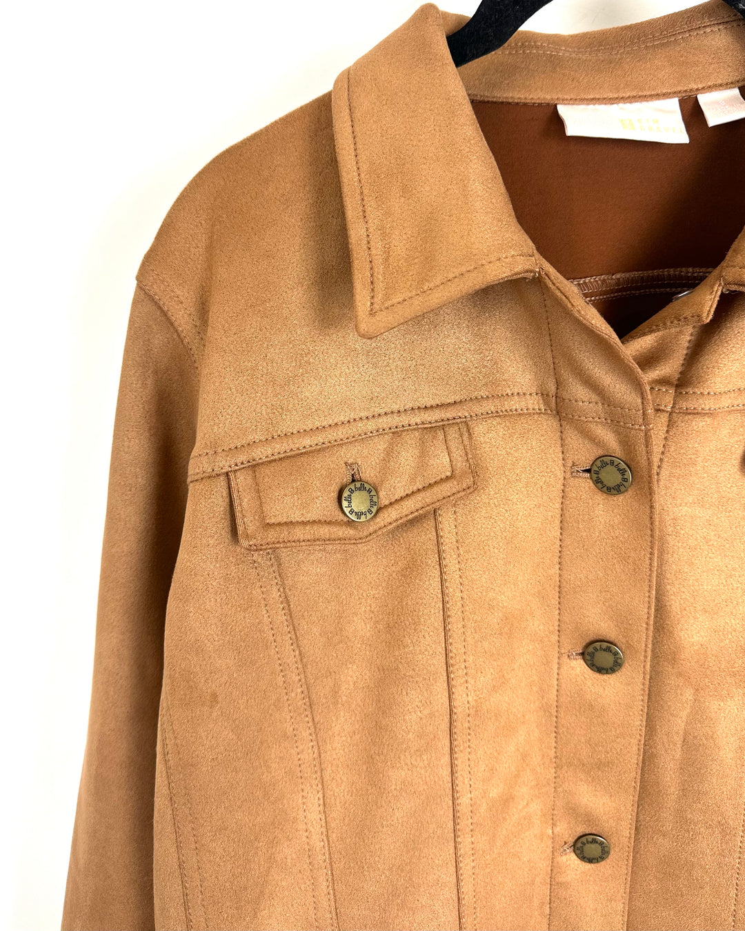 Tan Faux Suede Jacket - Size 6/8