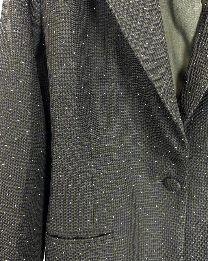 Green & Black Rhinestone Blazer - Size 6/8
