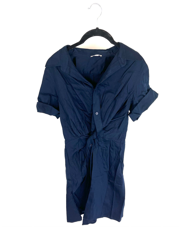 Dark Blue Button Dress - Size 4