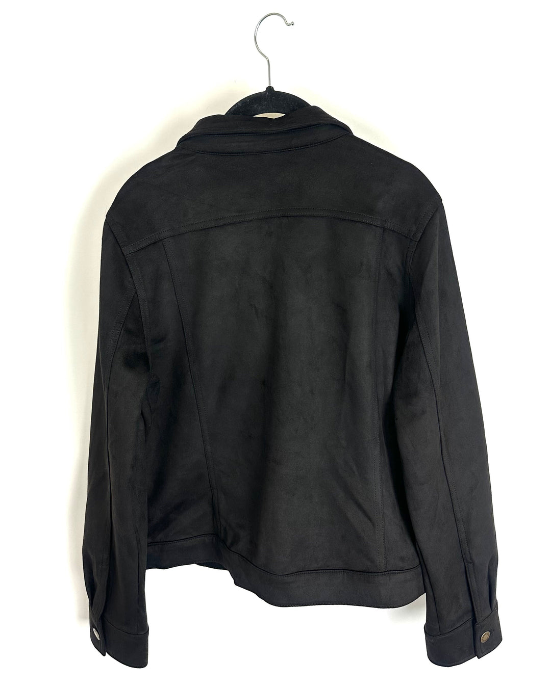 Black Faux Suede Jacket - Size 6/8