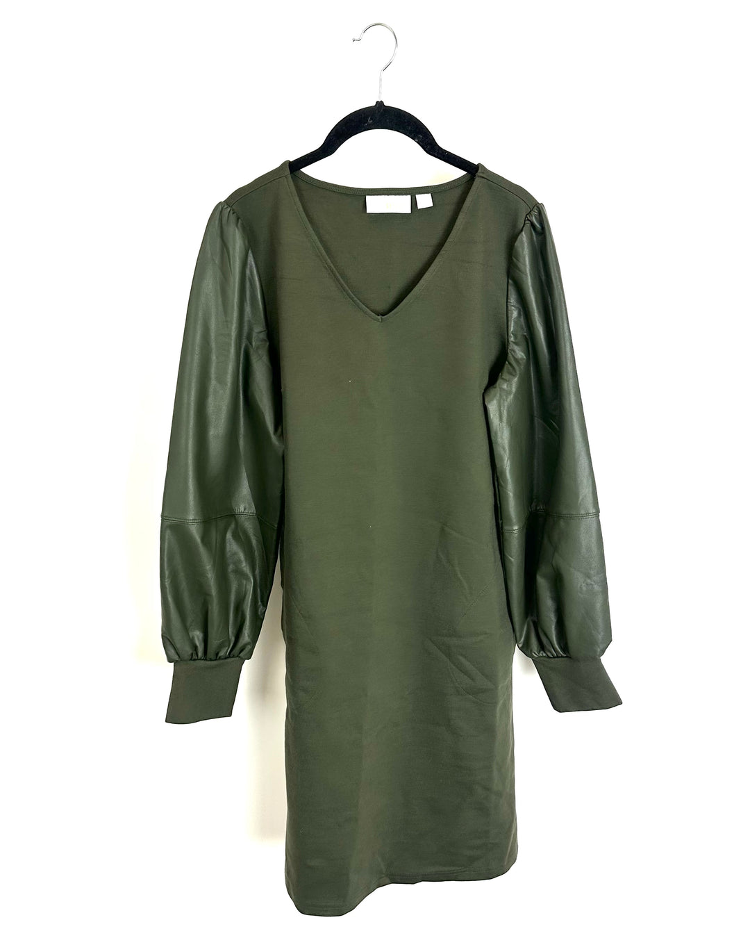 green faux leather dress Jess Faux Leather Button front Dress or Duster in Emerald Green Caldwell Collection