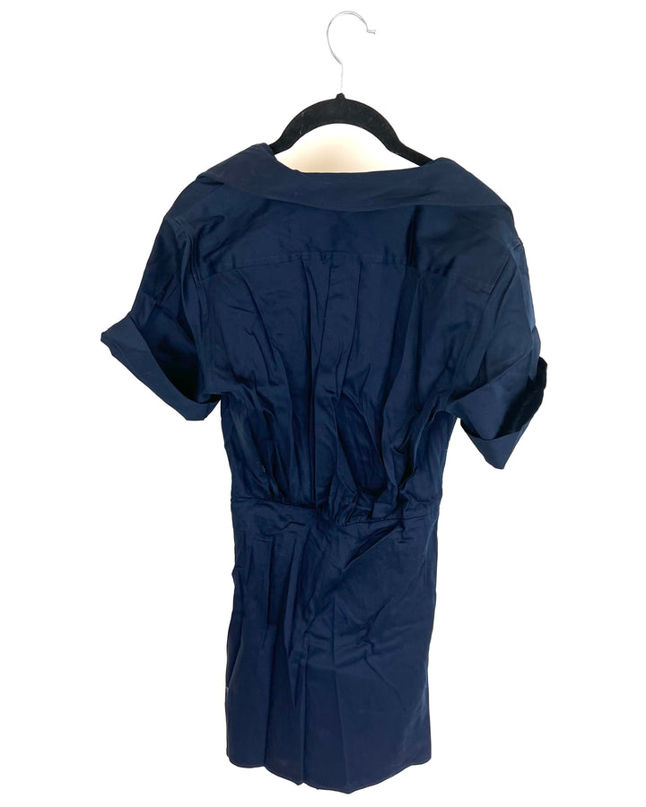 Dark Blue Button Dress - Size 4