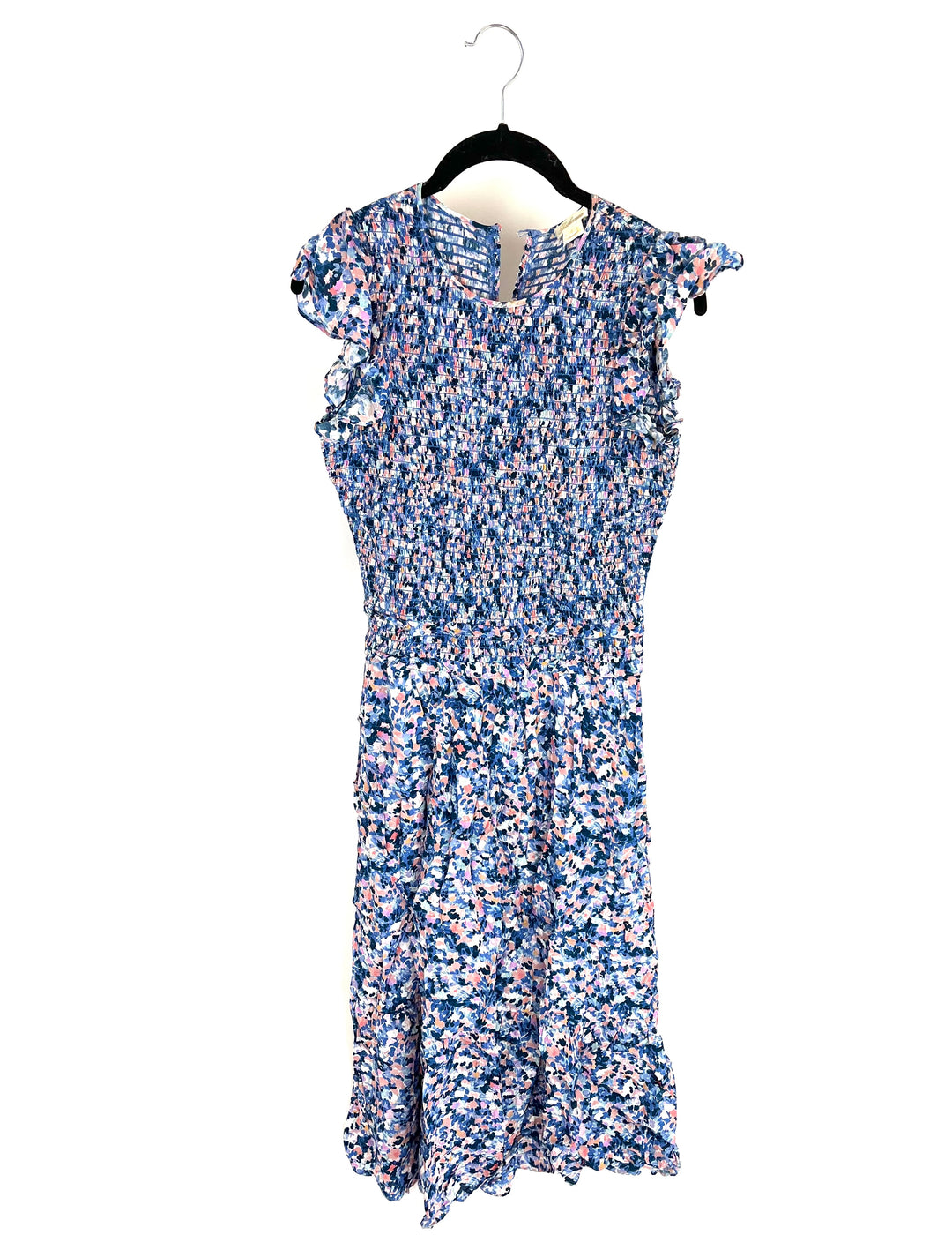 Blue Floral Midi Dress - Size 4 The Fashion Foundation Blue Floral Midi Dress - Size 4 The Fashion Foundation