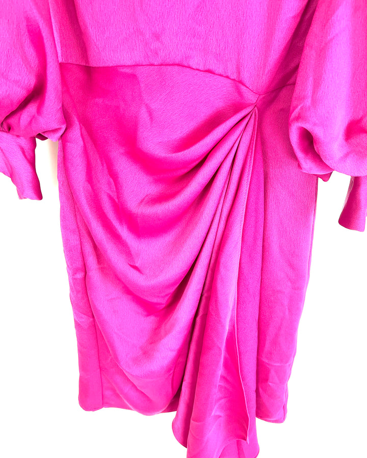 Magenta Puff Sleeve Dress - Size 4/6