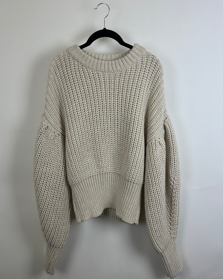 Beige Chunky Knit Sweater- 4/6