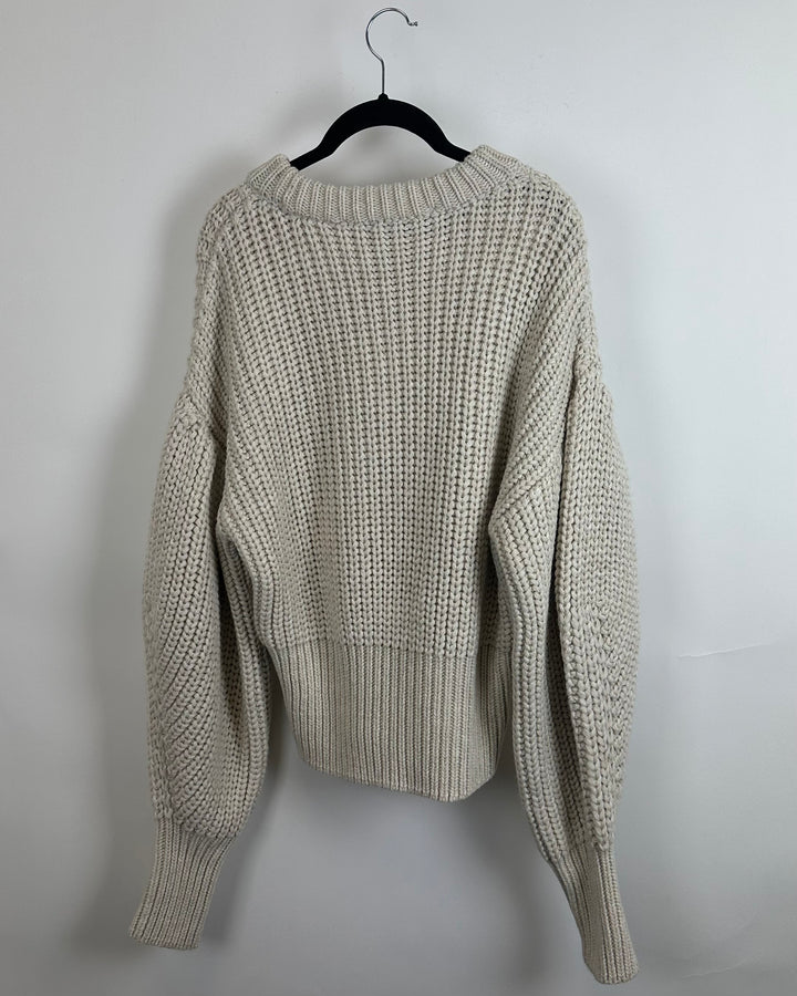 Beige Chunky Knit Sweater- 4/6