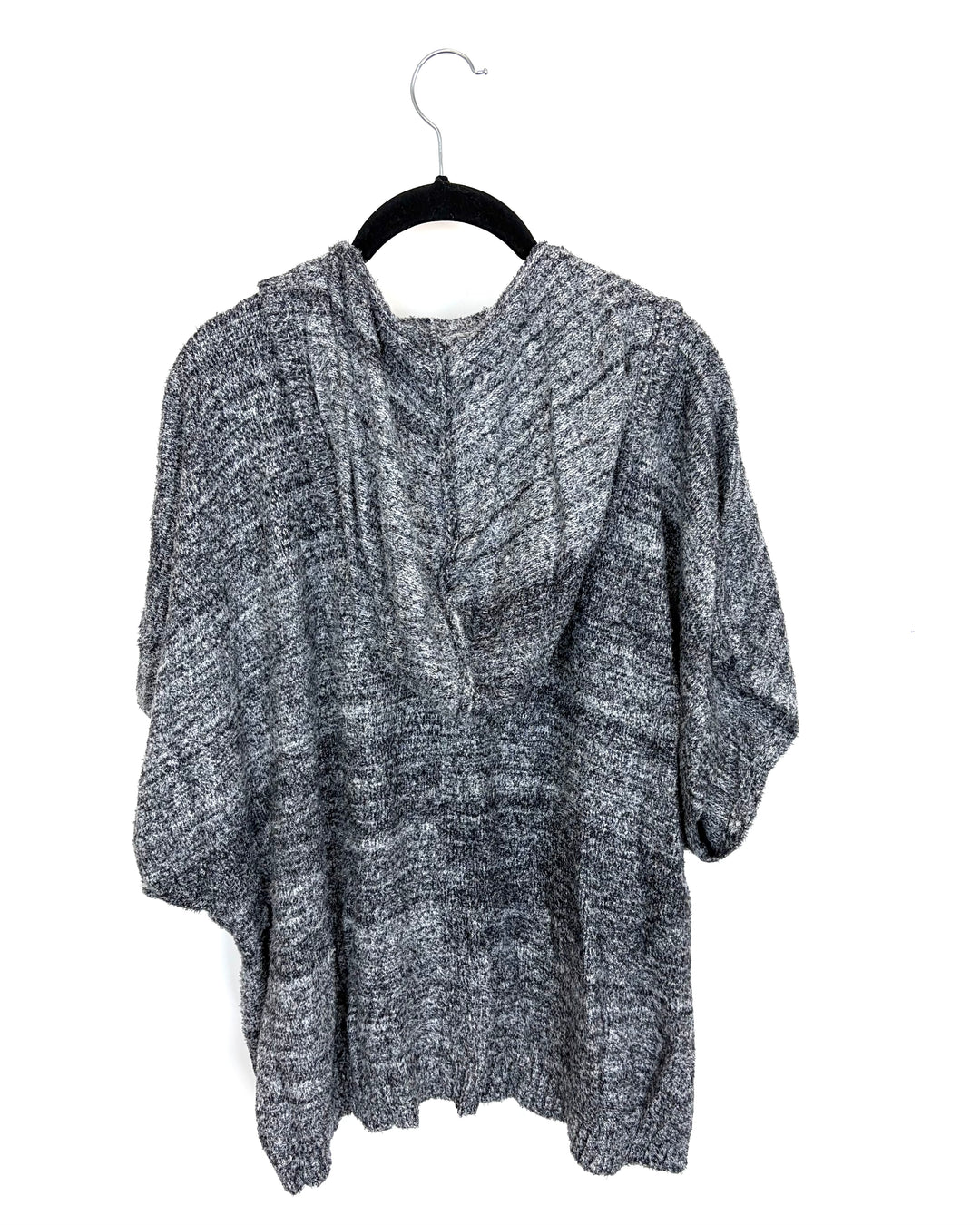 Heather Grey Zip Up Poncho - Size 8/10