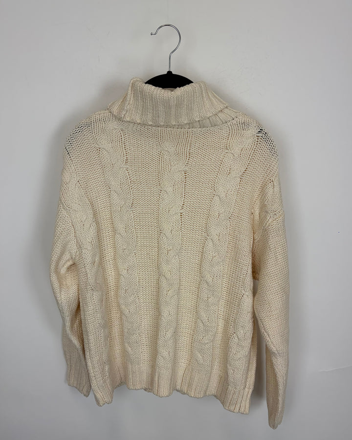 Ivory Cable Knit Turtleneck - Size 2/4