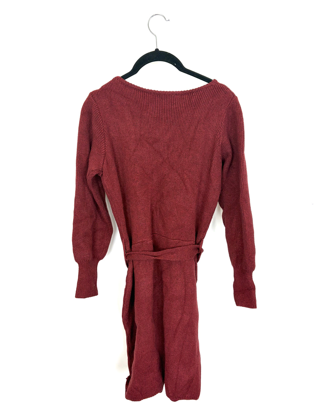 Deep Red Wrap Sweater Dress - Size 6/8
