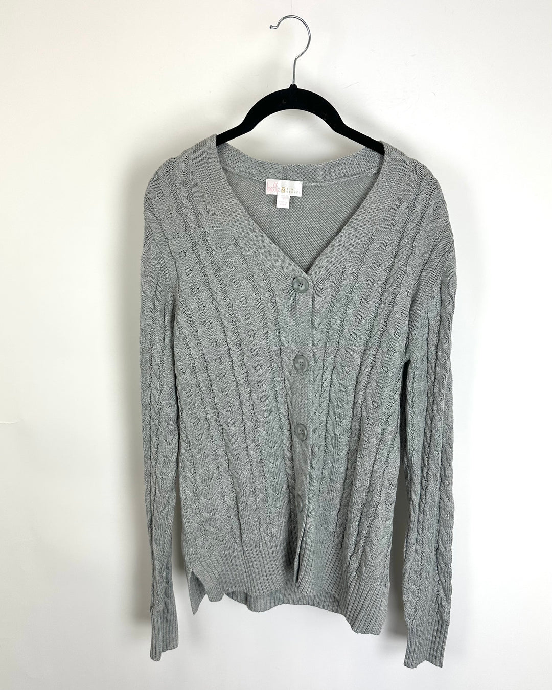 Grey Cable Knit Cardigan - Size 6/8
