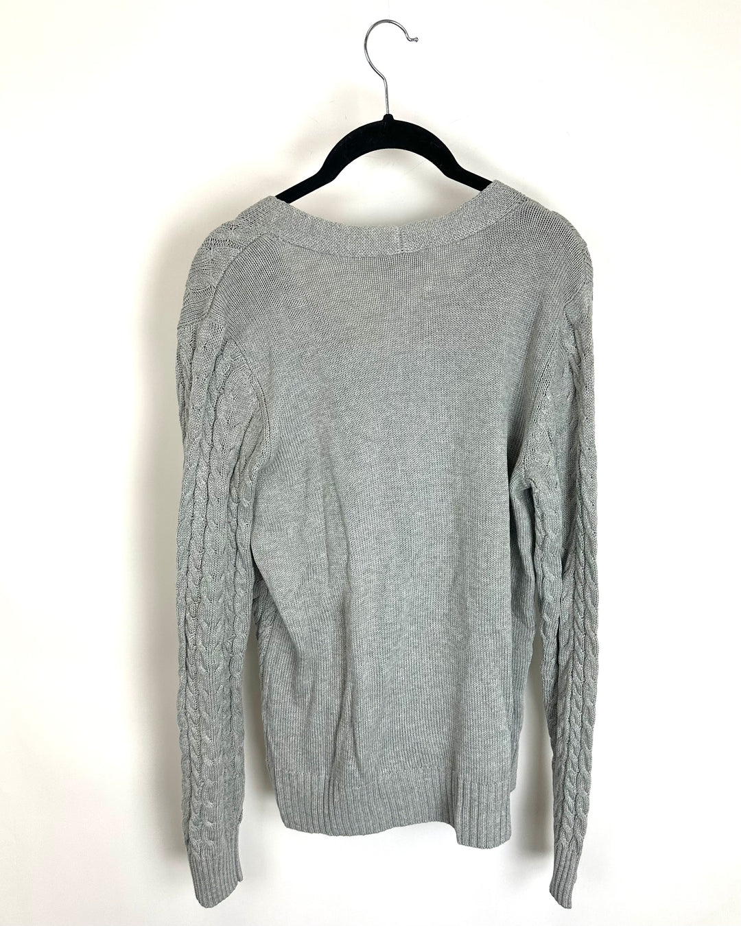 Grey Cable Knit Cardigan - Size 6/8