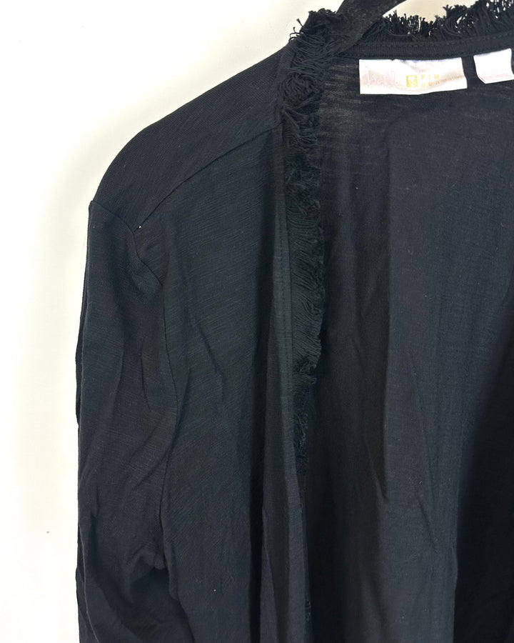 Black Asymmetric Tapered Shawl - Size 6/8