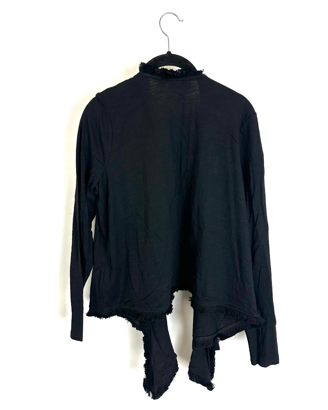 Black Asymmetric Tapered Shawl - Size 6/8