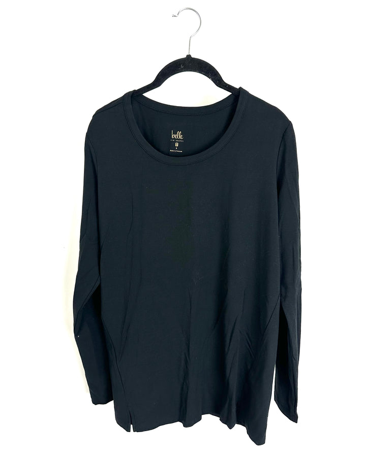 Black Basic Long Sleeve Top - Size 6/8