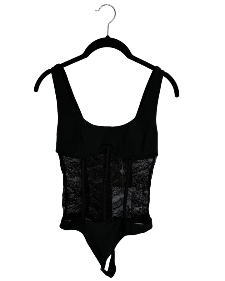Midnight Lace Corset Bodysuit - Size 00/0