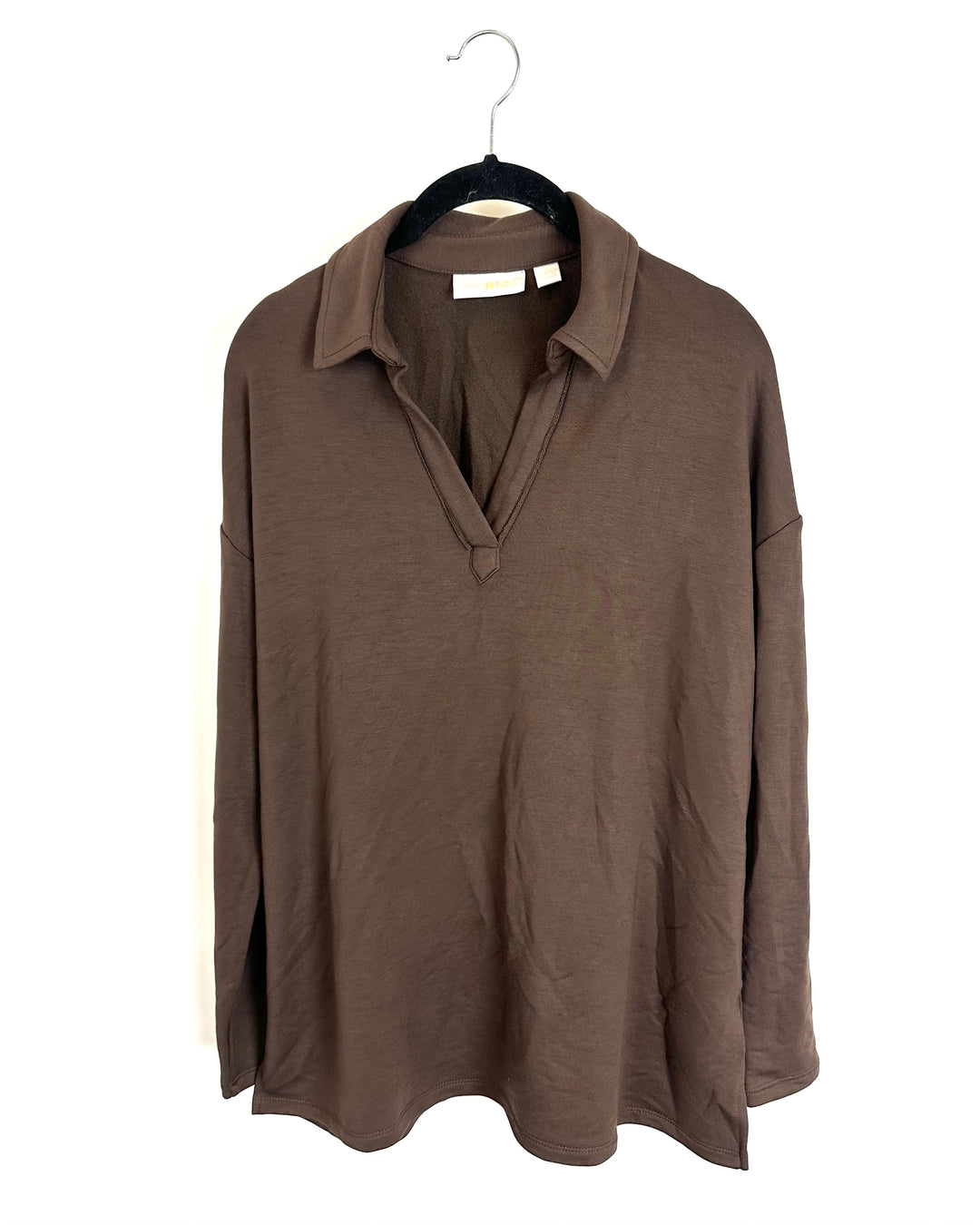 Brown Soft Collared Top - Size 6/8