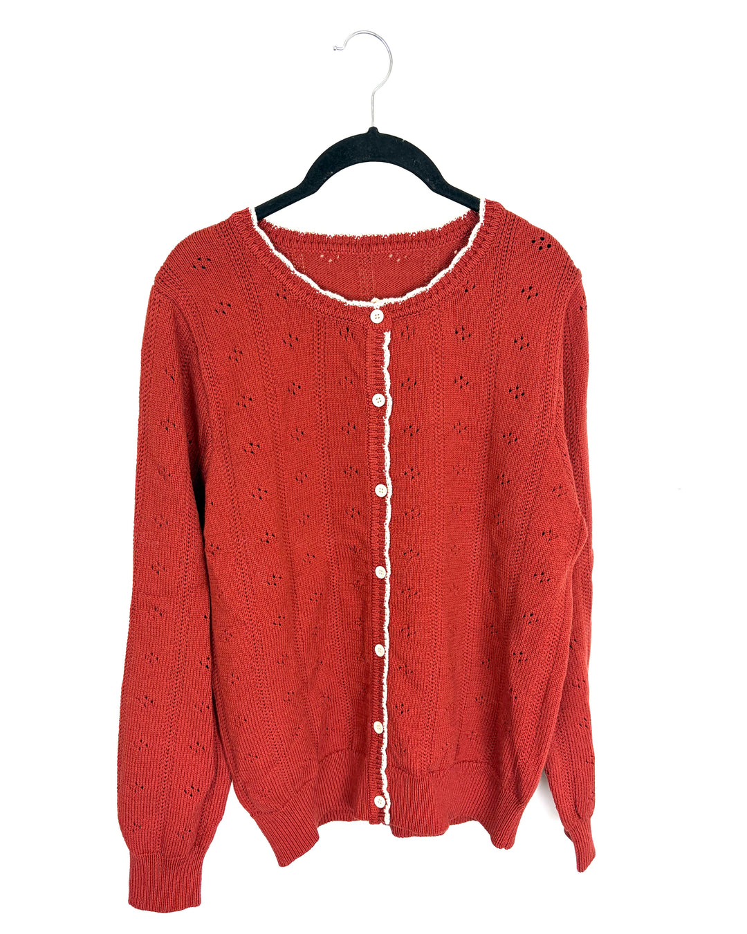 Burnt Orange Sweater with Eyelet Detailing- Size 4/6