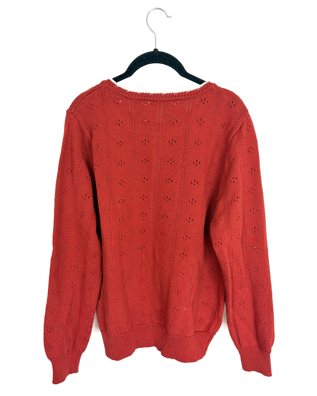 Burnt Orange Sweater with Eyelet Detailing- Size 4/6