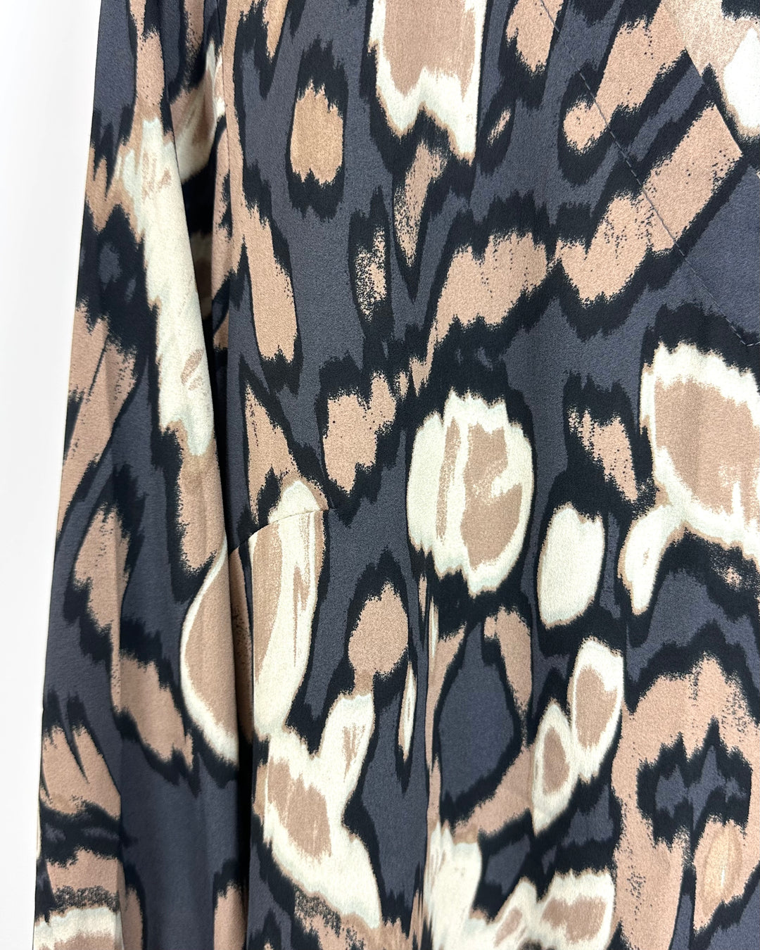 Grey with Brown Abstract Blouse - Size 6/8