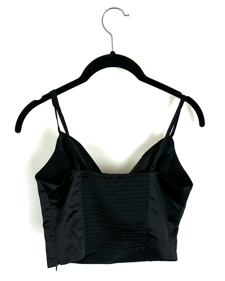 Dynamite Black Cowl Neck Crop Top - Small