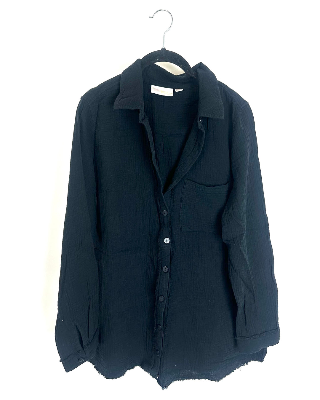 Black Flannel Tapered Top - Size 6/8