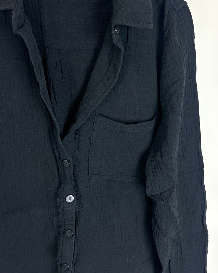 Black Flannel Tapered Top - Size 6/8