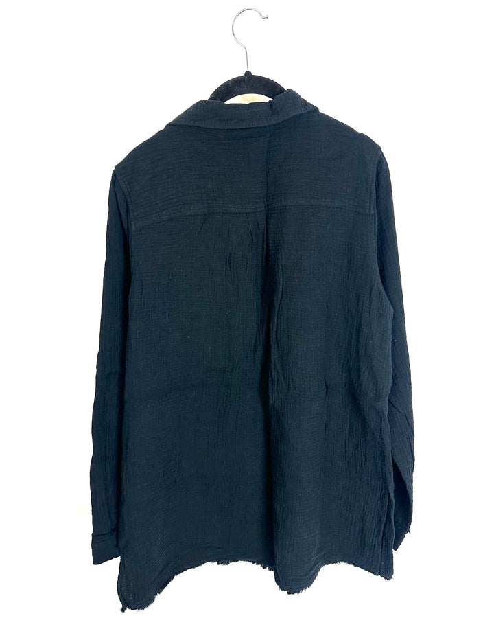 Black Flannel Tapered Top - Size 6/8