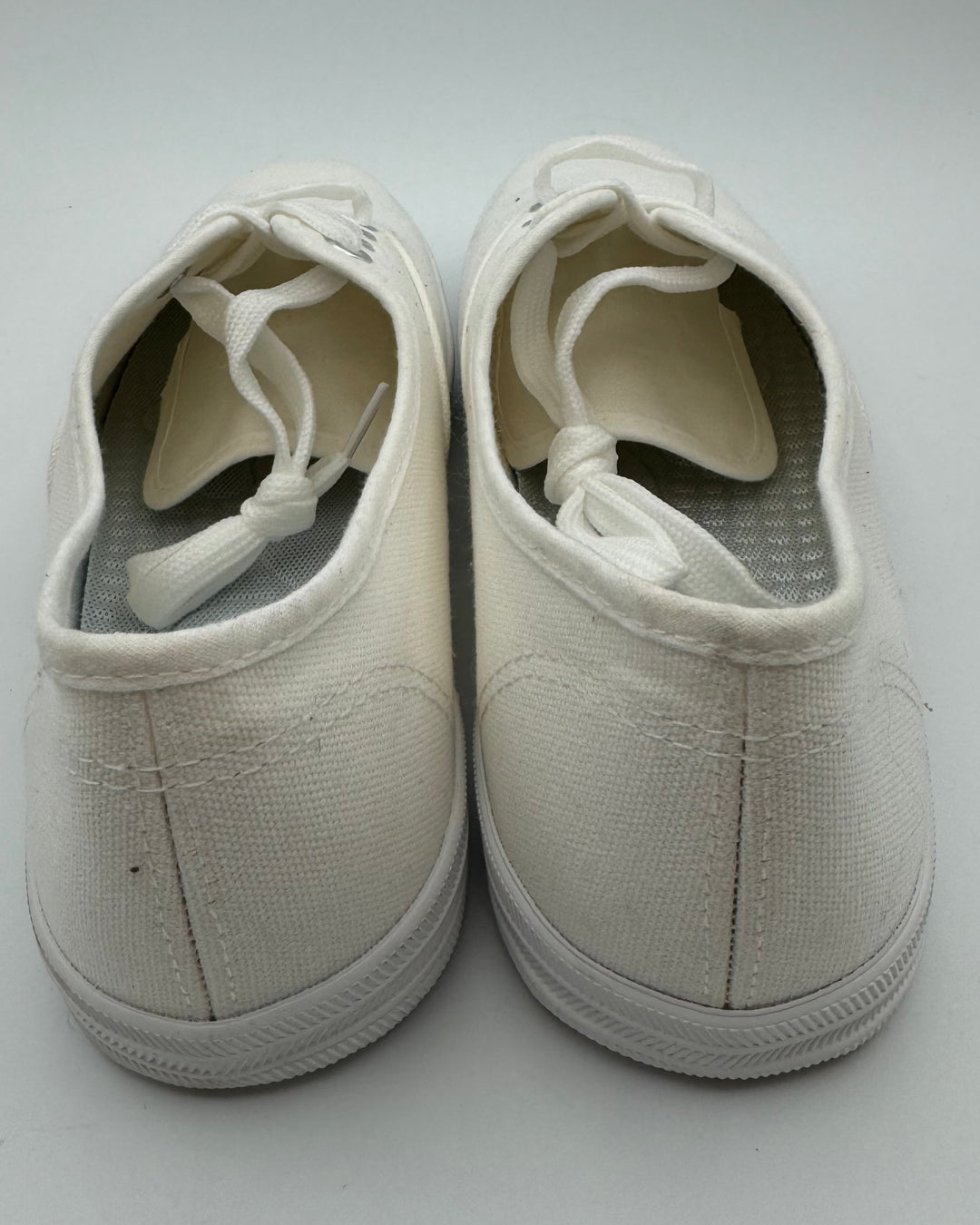 White Lace Up Sneakers - Size 10