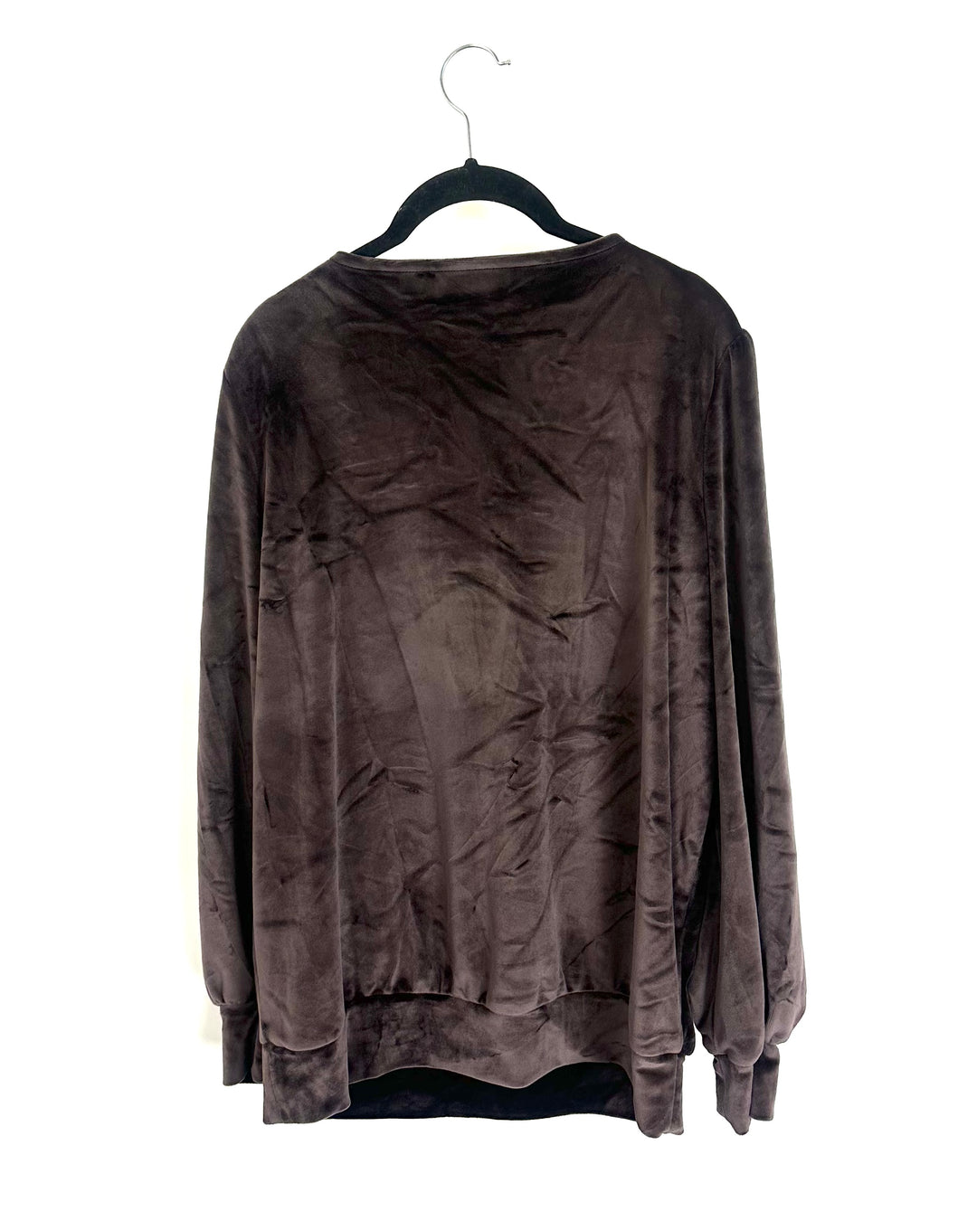 Brown Velour Quarter Zip Sweater - Size 6/8