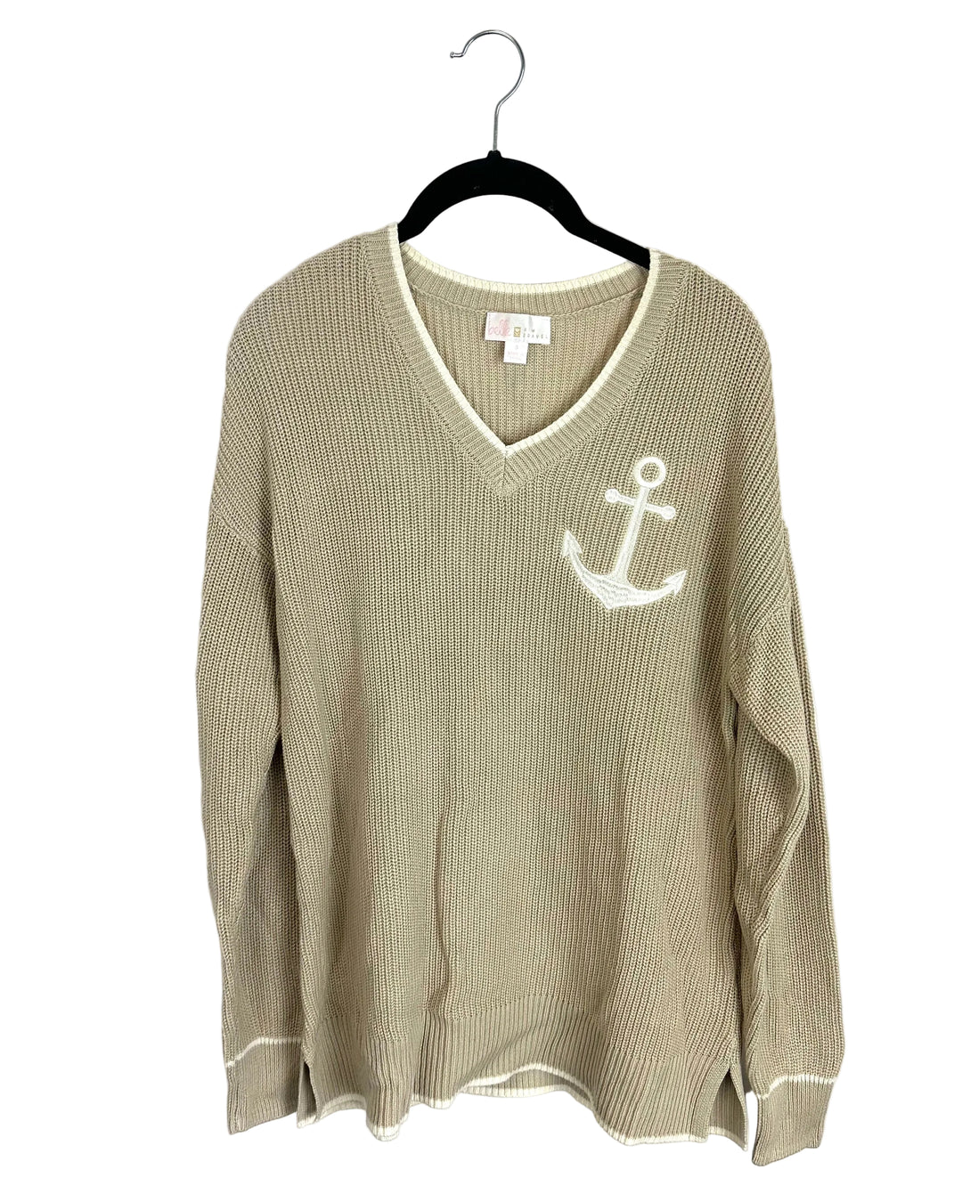 Beige Knit Anchor Sweater - Size 6/8