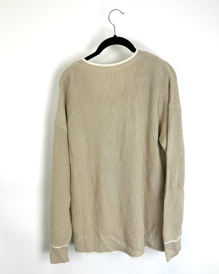 Beige Knit Anchor Sweater - Size 6/8