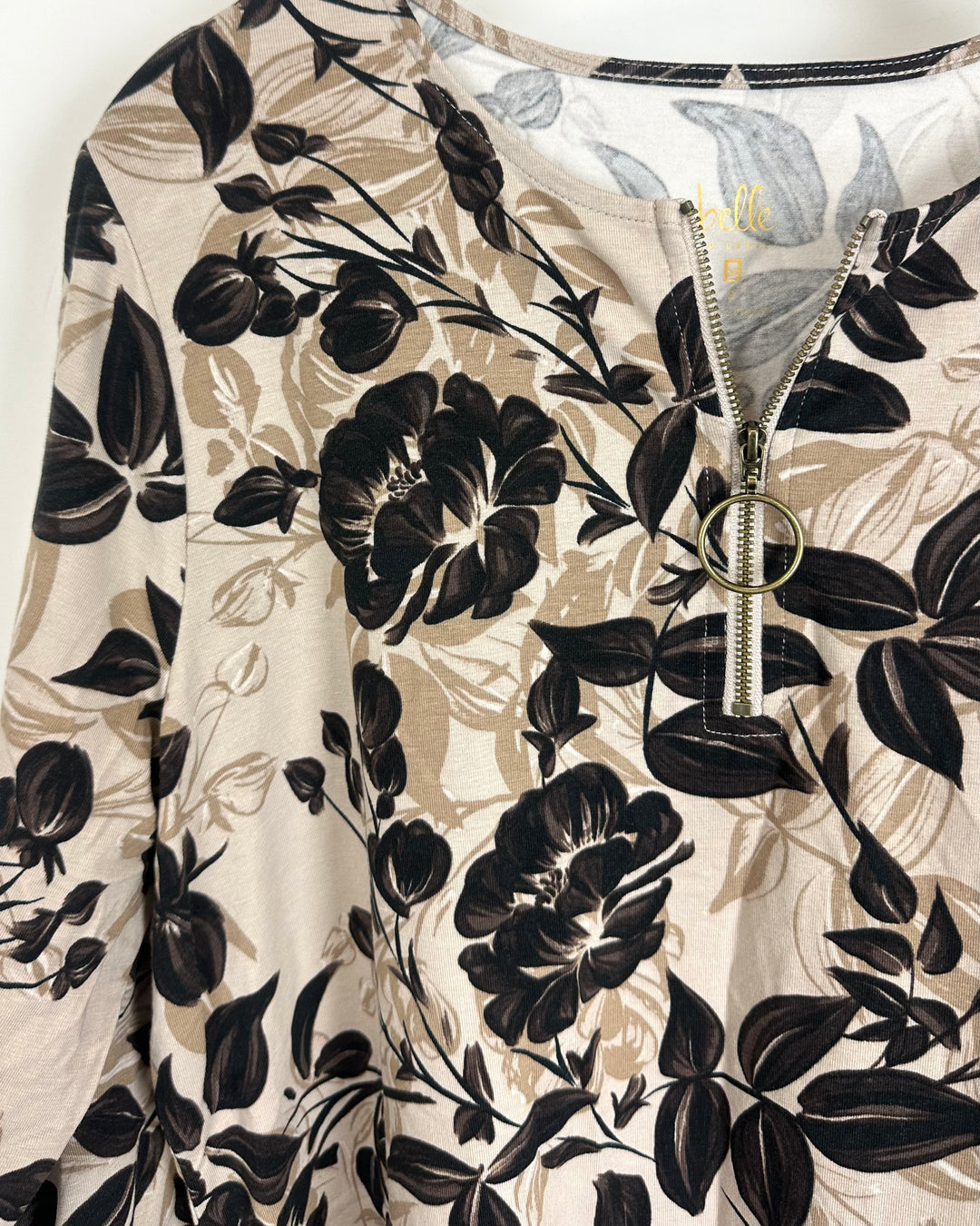 Brown Quarter Zip Top - Size 6/8