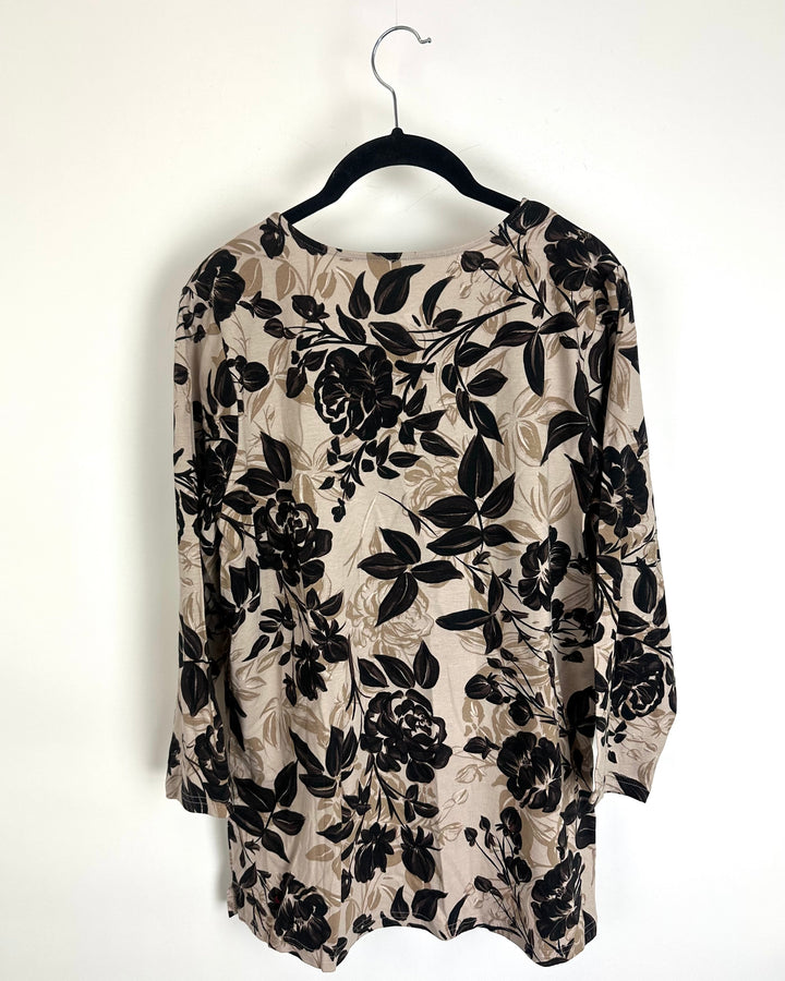 Brown Quarter Zip Top - Size 6/8
