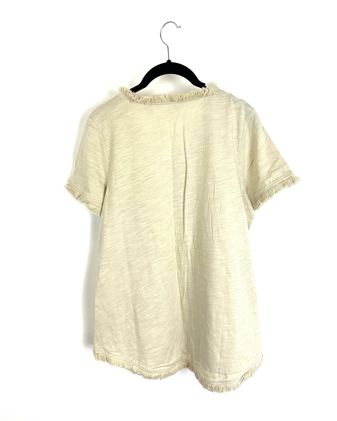 Cream Tapered Short Sleeve Top - Size 6/8