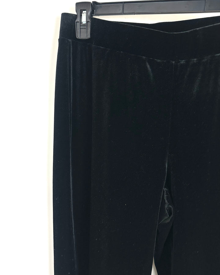 Black Velvet Straight Pants - Size 6/8