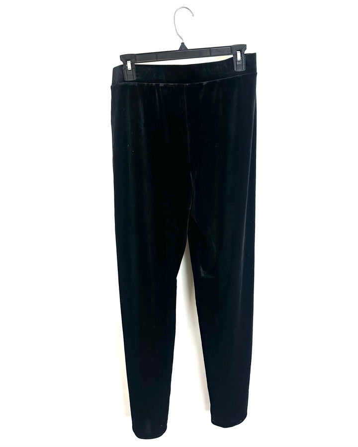 Black Velvet Straight Pants - Size 6/8