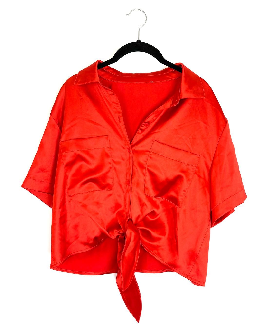 Orange Tie Front Top - Size 4/6